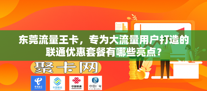 东莞流量王卡，专为大流量用户打造的联通优惠套餐有哪些亮点？