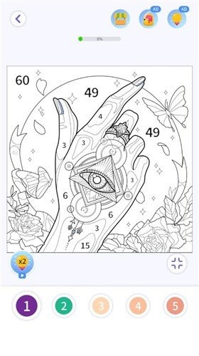 女孩彩色绘画截图2