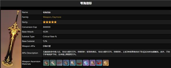 原神苇海信标90级满级属性效果详解