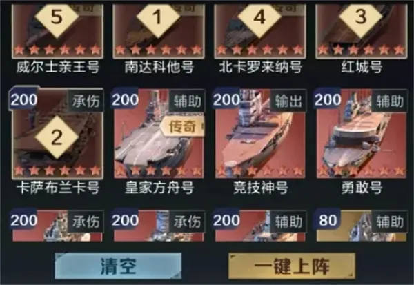 《王者舰队》北卡罗来纳号阵容搭配推荐-核心与输出详解